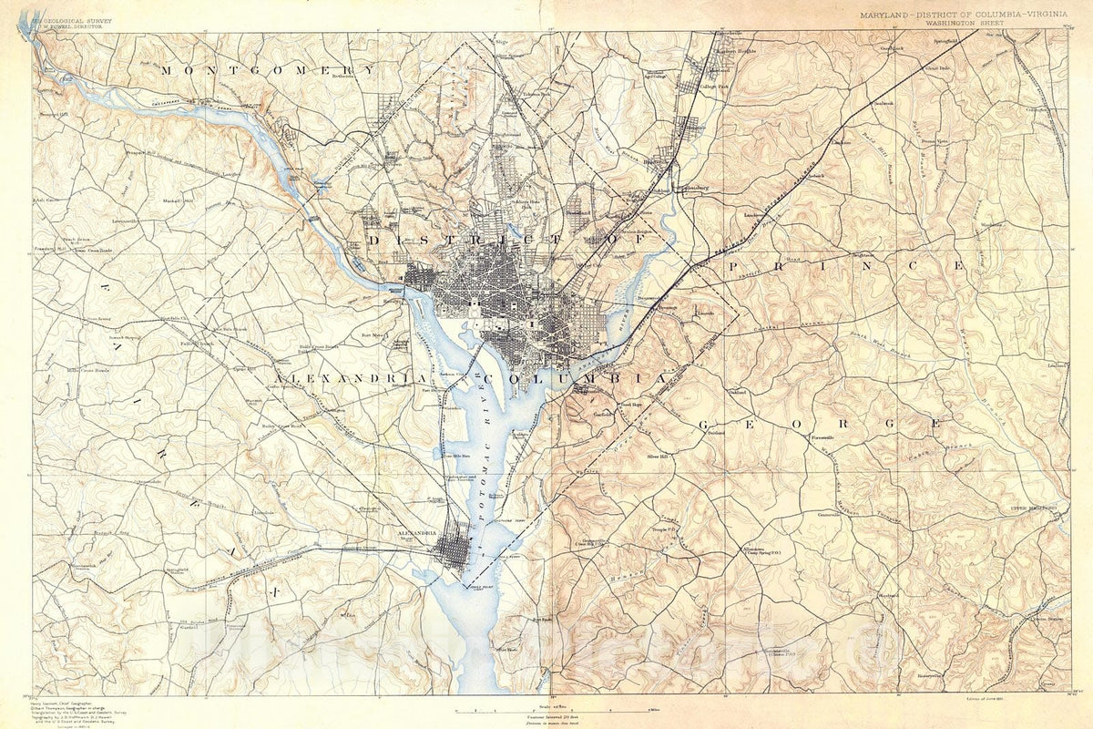 Historic Map : 1891 Washington : Vintage Wall Art