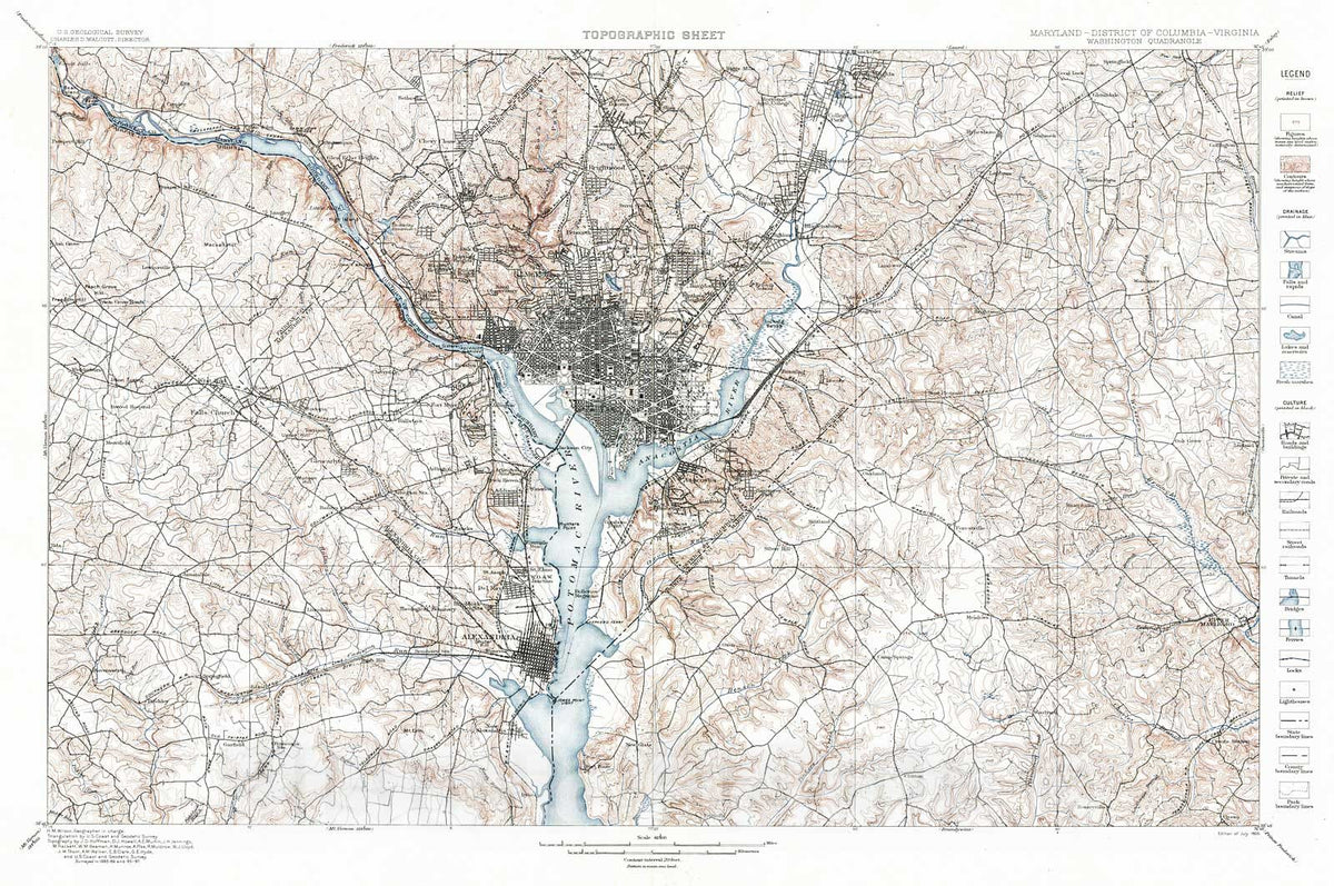 Historic Map : 1900 Washington Quadrangle : Vintage Wall Art