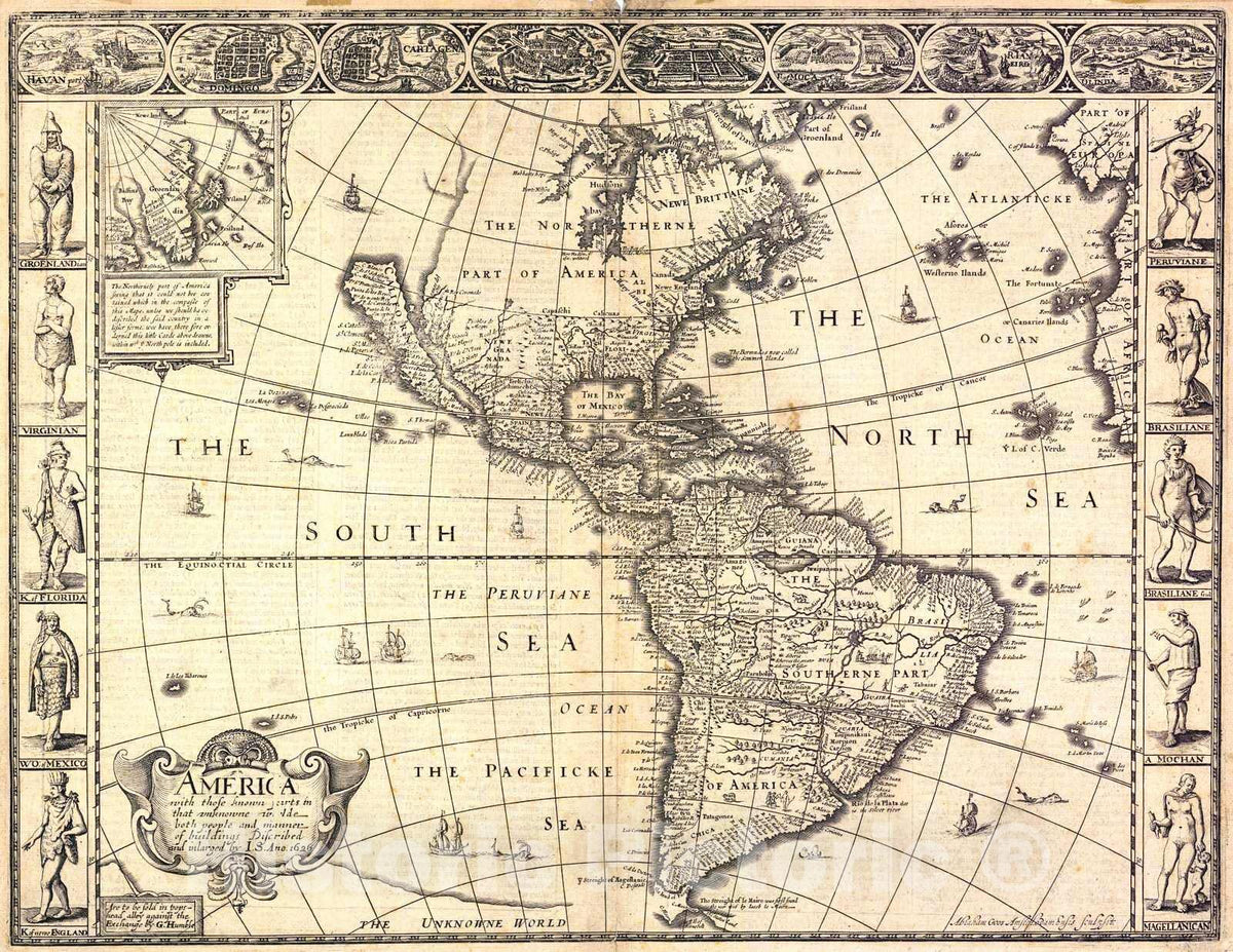 Historic Map : 1626 America : Vintage Wall Art