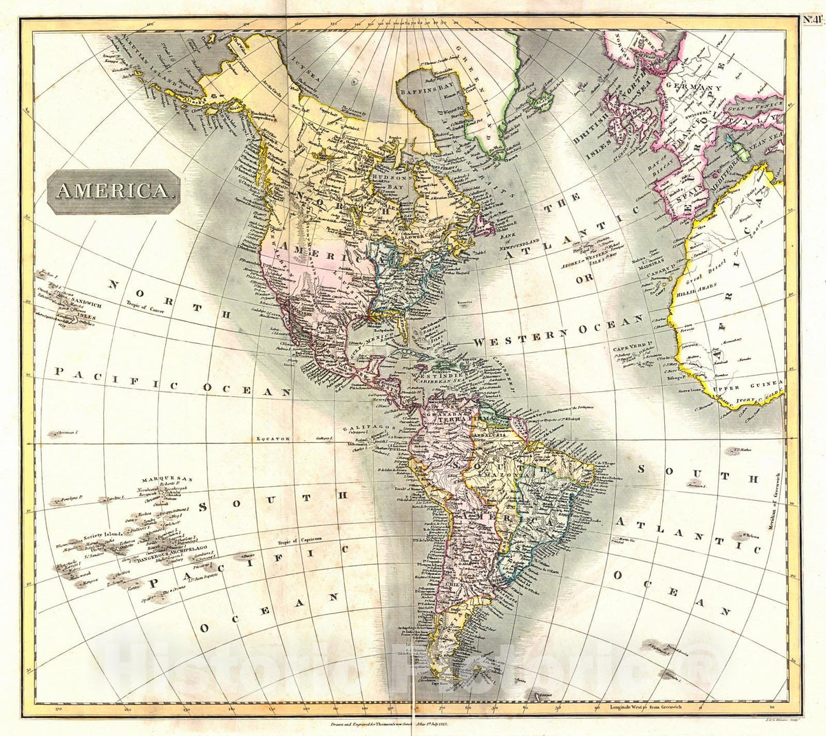 Historic Map : 1813 America : Vintage Wall Art