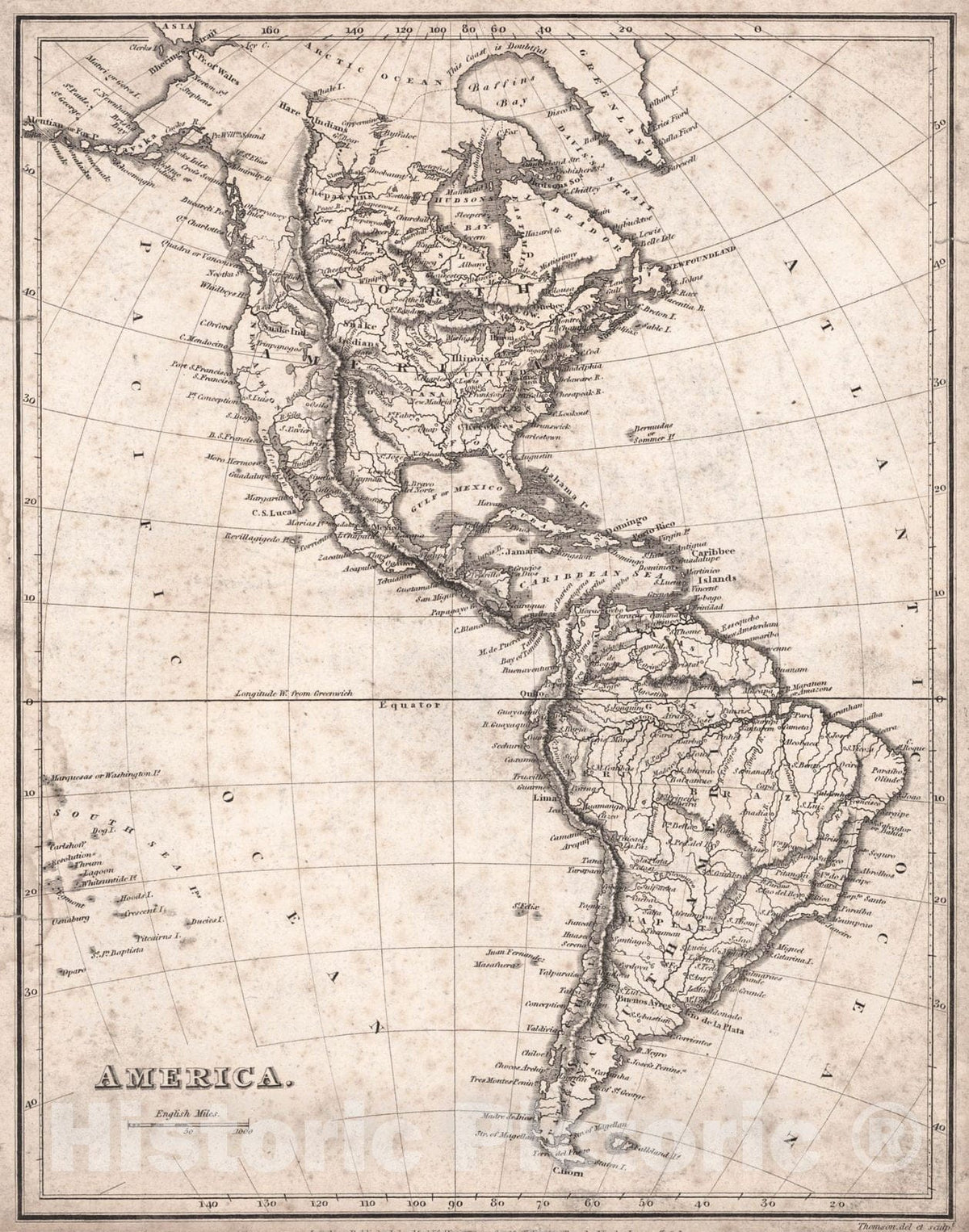 Historic Map : 1815 America : Vintage Wall Art