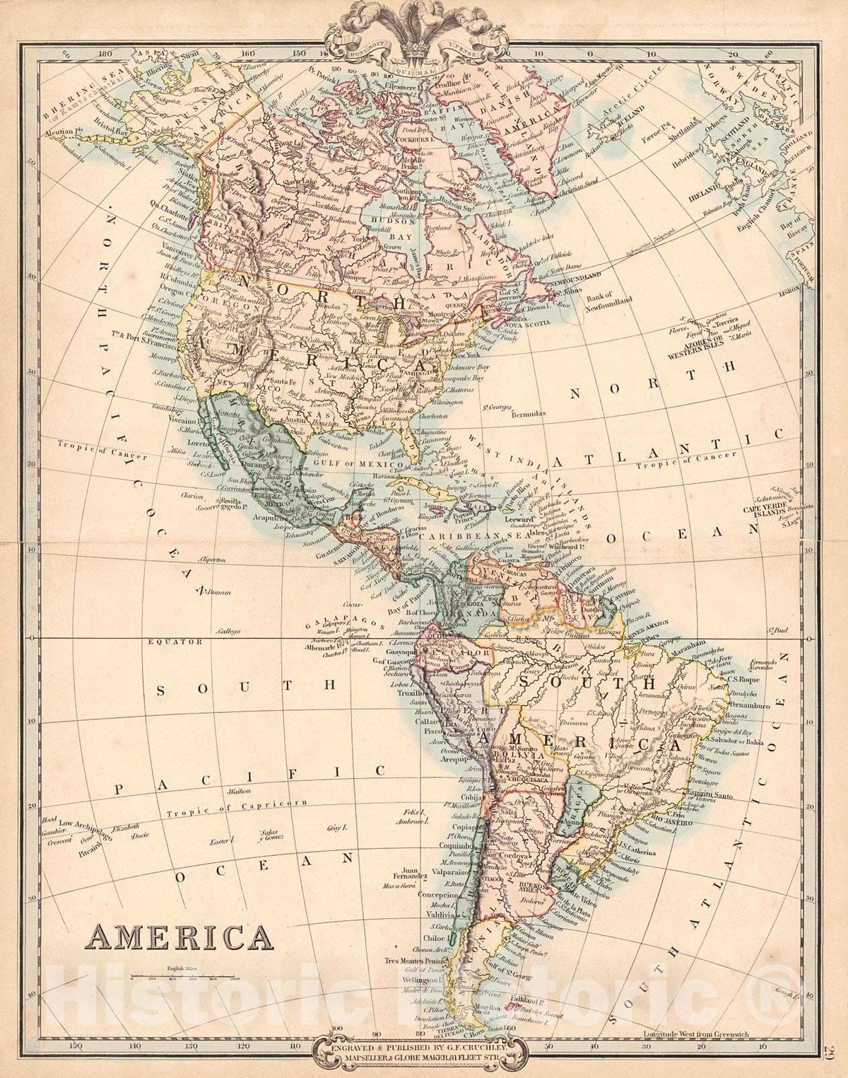 Historic Map : 1850 America : Vintage Wall Art