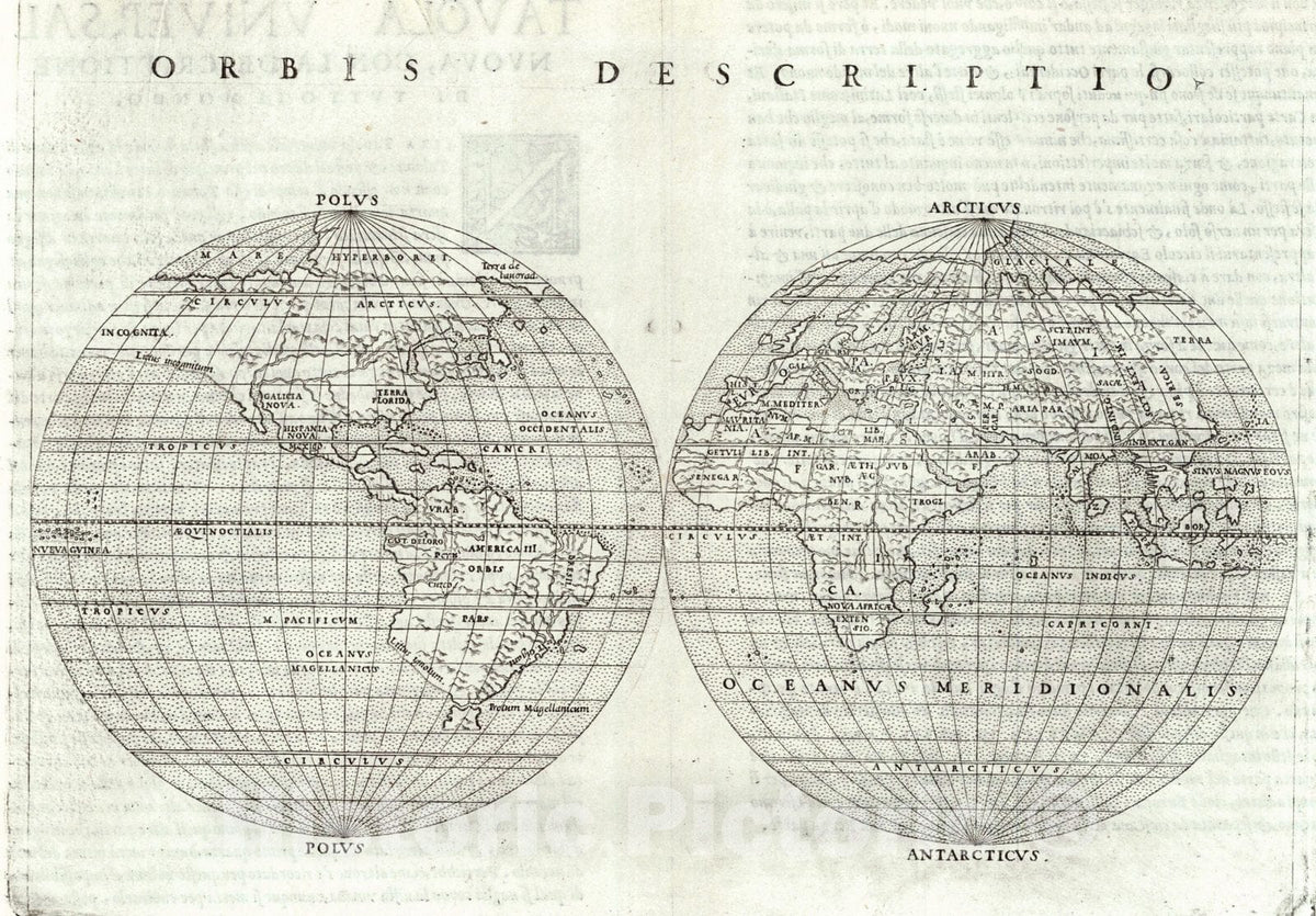 Historic Map : 1561 Orbis Descriptio : Vintage Wall Art
