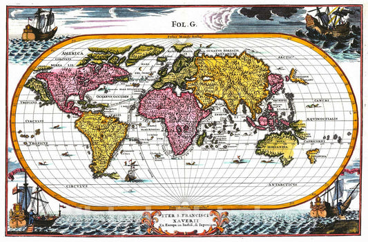 Historic Map : 1710 Iter S. Francisci Xaverii Ex Europa in India and Japoniam : Vintage Wall Art