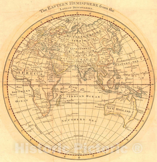 Historic Map : 1800 The Eastern Hemisphere from the Latest Discoveries : Vintage Wall Art