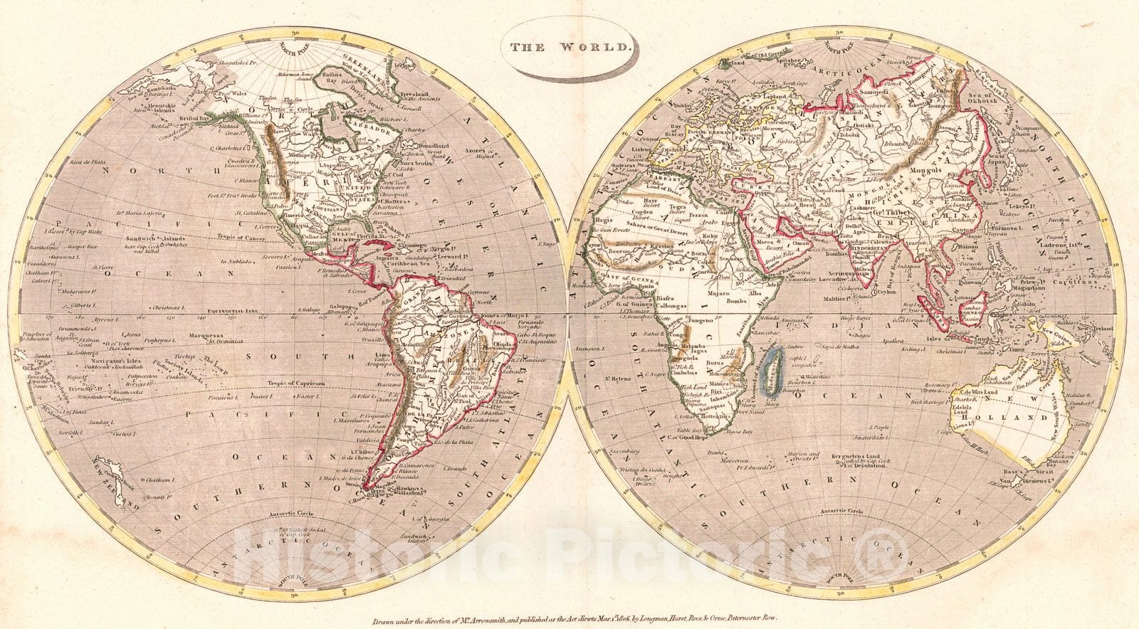 Historic Map : 1806 The World : Vintage Wall Art
