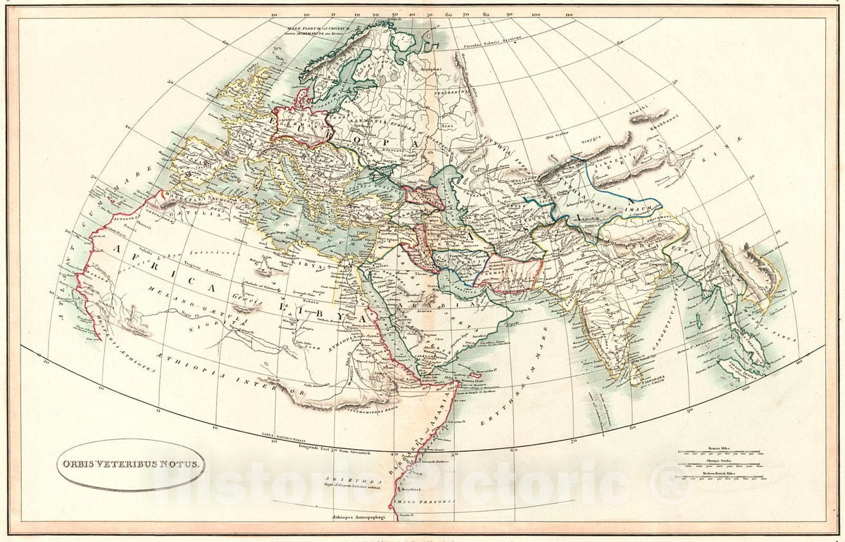 Historic Map : 1809 Orbus Veteribus Notus : Vintage Wall Art
