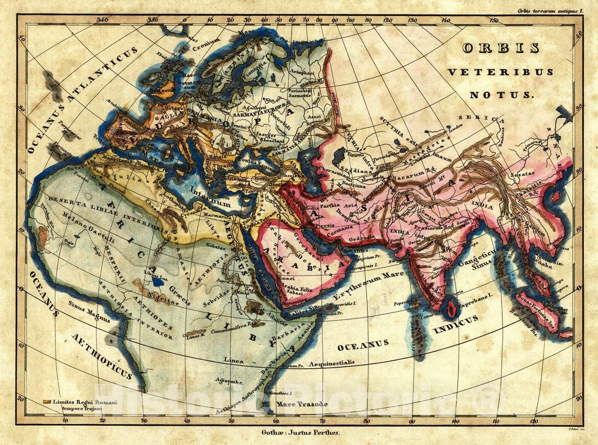 Historic Map : 1839 Orbis Veteribus Notus : Vintage Wall Art