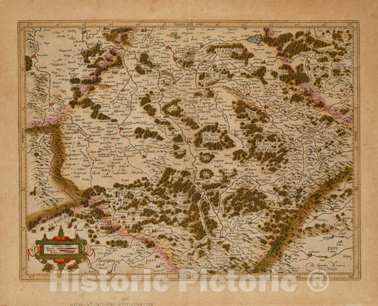 Historical Map, 1619 La Partie meridionale de Lorraine, Vintage Wall Art