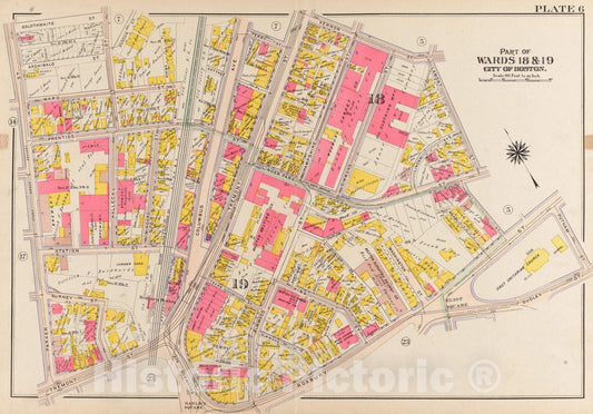 Historical Map, 1906 Atlas of the city of Boston, Roxbury : plate 6, Vintage Wall Art