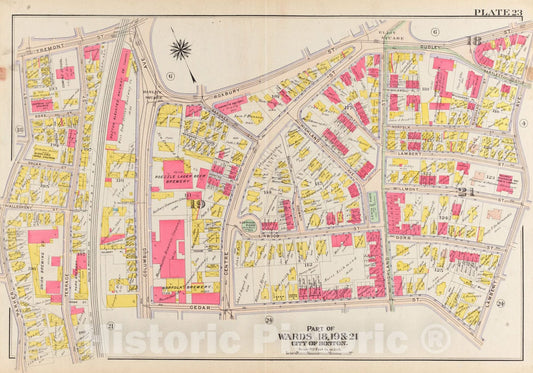 Historical Map, 1906 Atlas of The City of Boston, Roxbury : Plate 23, Vintage Wall Art