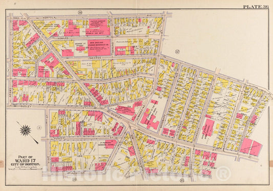 Historical Map, 1906 Atlas of The City of Boston, Roxbury : Plate 36, Vintage Wall Art