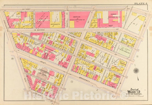 Historical Map, 1910 Atlas of the city of Boston, South Boston : plate 4, Vintage Wall Art