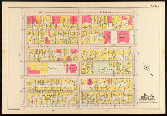 Historical Map, 1910 Atlas of The City of Boston, South Boston : Plate 7, Vintage Wall Art