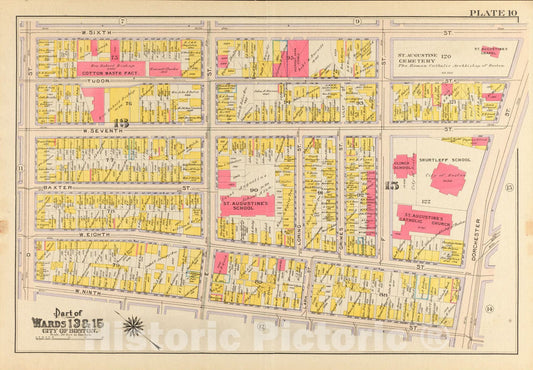 Historical Map, 1910 Atlas of The City of Boston, South Boston : Plate 10, Vintage Wall Art