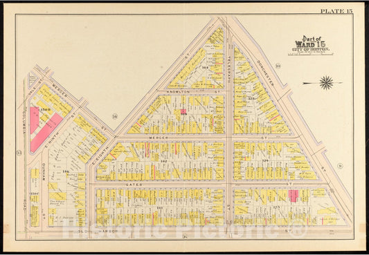 Historical Map, 1910 Atlas of The City of Boston, South Boston : Plate 15, Vintage Wall Art