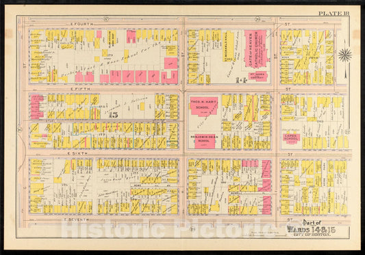Historical Map, 1910 Atlas of the city of Boston, South Boston : plate 18, Vintage Wall Art