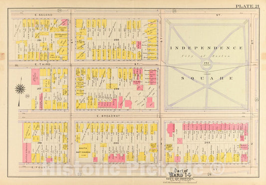Historical Map, 1910 Atlas of The City of Boston, South Boston : Plate 21, Vintage Wall Art