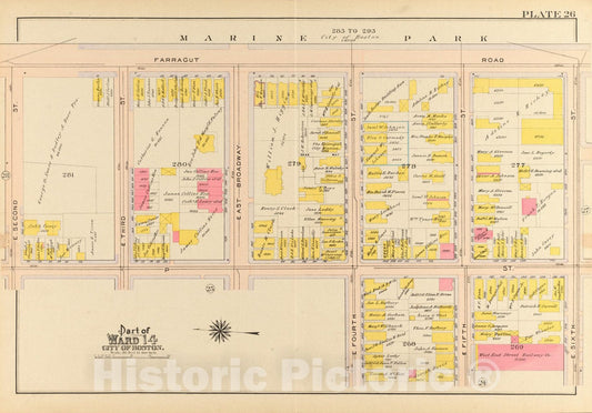 Historical Map, 1910 Atlas of The City of Boston, South Boston : Plate 26, Vintage Wall Art