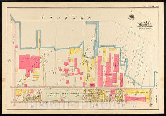 Historical Map, 1910 Atlas of the city of Boston, South Boston : plate 28, Vintage Wall Art