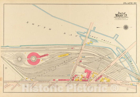Historical Map, 1910 Atlas of The City of Boston, South Boston : Plate 30, Vintage Wall Art