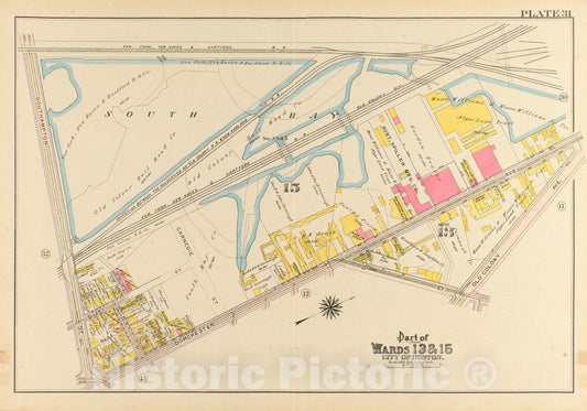 Historical Map, 1910 Atlas of The City of Boston, South Boston : Plate 31, Vintage Wall Art