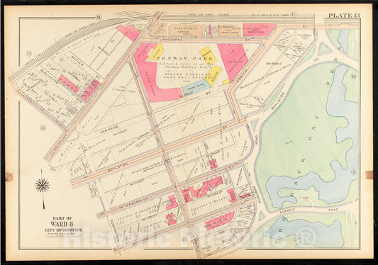Historical Map, 1915 Atlas of The City of Boston, Roxbury : Plate 13, Vintage Wall Art