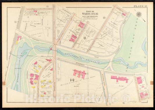 Historical Map, 1915 Atlas of The City of Boston, Roxbury : Plate 15, Vintage Wall Art