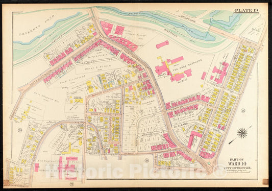 Historical Map, 1915 Atlas of The City of Boston, Roxbury : Plate 19, Vintage Wall Art