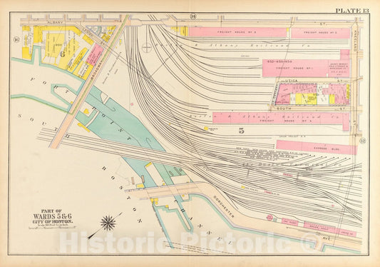 Historical Map, 1917 Atlas of The City of Boston, Boston Proper and Back Bay : Plate 13, Vintage Wall Art