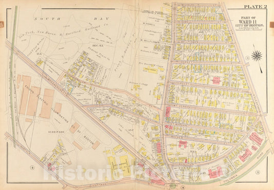 Historical Map, 1918 Atlas of The City of Boston, Dorchester : Plate 2, Vintage Wall Art