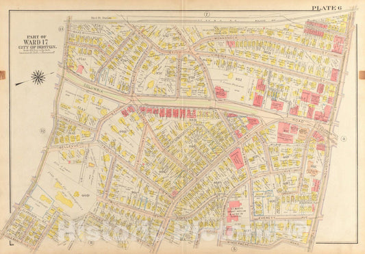 Historical Map, 1918 Atlas of The City of Boston, Dorchester : Plate 6, Vintage Wall Art