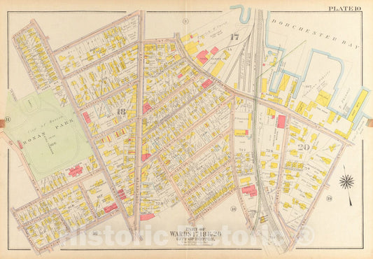 Historical Map, 1918 Atlas of The City of Boston, Dorchester : Plate 10, Vintage Wall Art