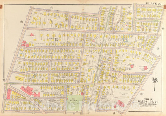 Historical Map, 1918 Atlas of The City of Boston, Dorchester : Plate 22, Vintage Wall Art