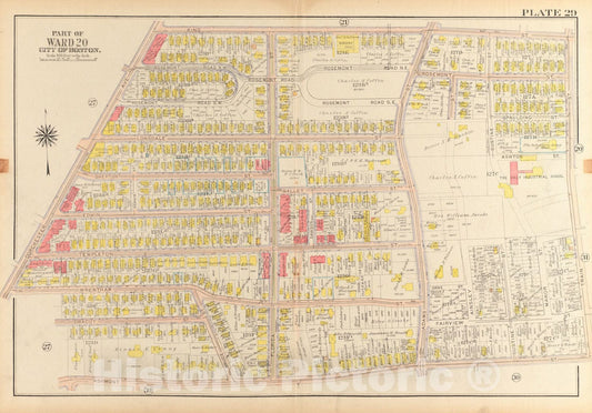 Historical Map, 1918 Atlas of The City of Boston, Dorchester : Plate 29, Vintage Wall Art