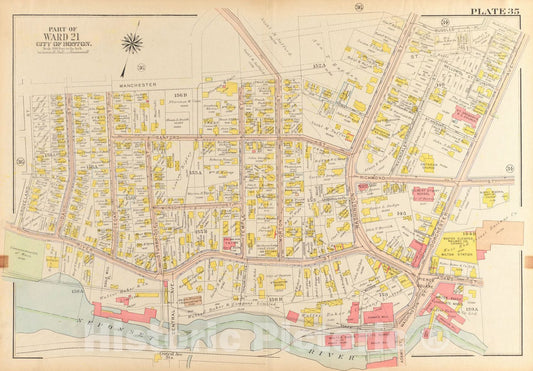 Historical Map, 1918 Atlas of The City of Boston, Dorchester : Plate 35, Vintage Wall Art