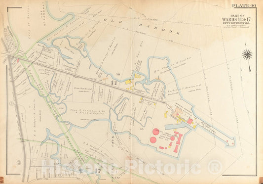 Historical Map, 1918 Atlas of The City of Boston, Dorchester : Plate 40, Vintage Wall Art