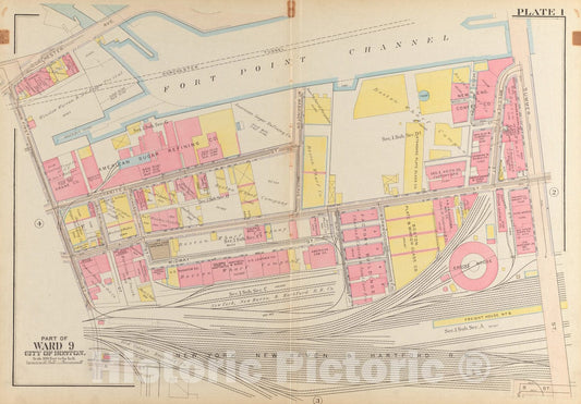 Historical Map, 1919 Atlas of The City of Boston, South Boston : Plate 1, Vintage Wall Art