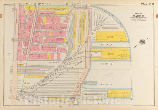 Historical Map, 1919 Atlas of the city of Boston, South Boston : plate 2, Vintage Wall Art
