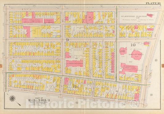 Historical Map, 1919 Atlas of The City of Boston, South Boston : Plate 10, Vintage Wall Art
