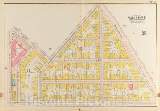 Historical Map, 1919 Atlas of the city of Boston, South Boston : plate 15, Vintage Wall Art