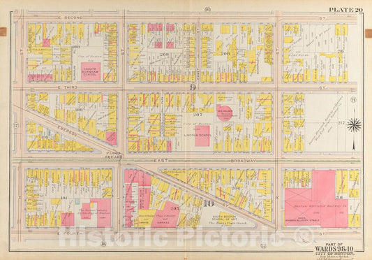 Historical Map, 1919 Atlas of The City of Boston, South Boston : Plate 20, Vintage Wall Art