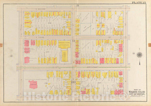 Historical Map, 1919 Atlas of The City of Boston, South Boston : Plate 25, Vintage Wall Art