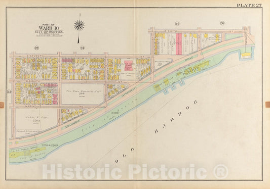 Historical Map, 1919 Atlas of the city of Boston, South Boston : plate 27, Vintage Wall Art