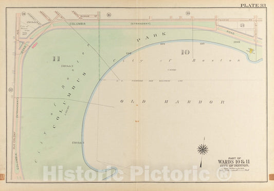 Historical Map, 1919 Atlas of The City of Boston, South Boston : Plate 33, Vintage Wall Art