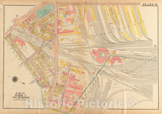 Historical Map, Atlas of The City of Boston, Charlestown and East Boston : Plate 17, Vintage Wall Art