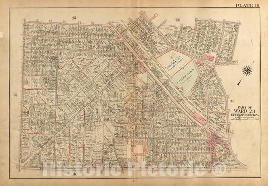 Historical Map, 1924 Atlas of The City of Boston, West Roxbury : Plate 18, Vintage Wall Art