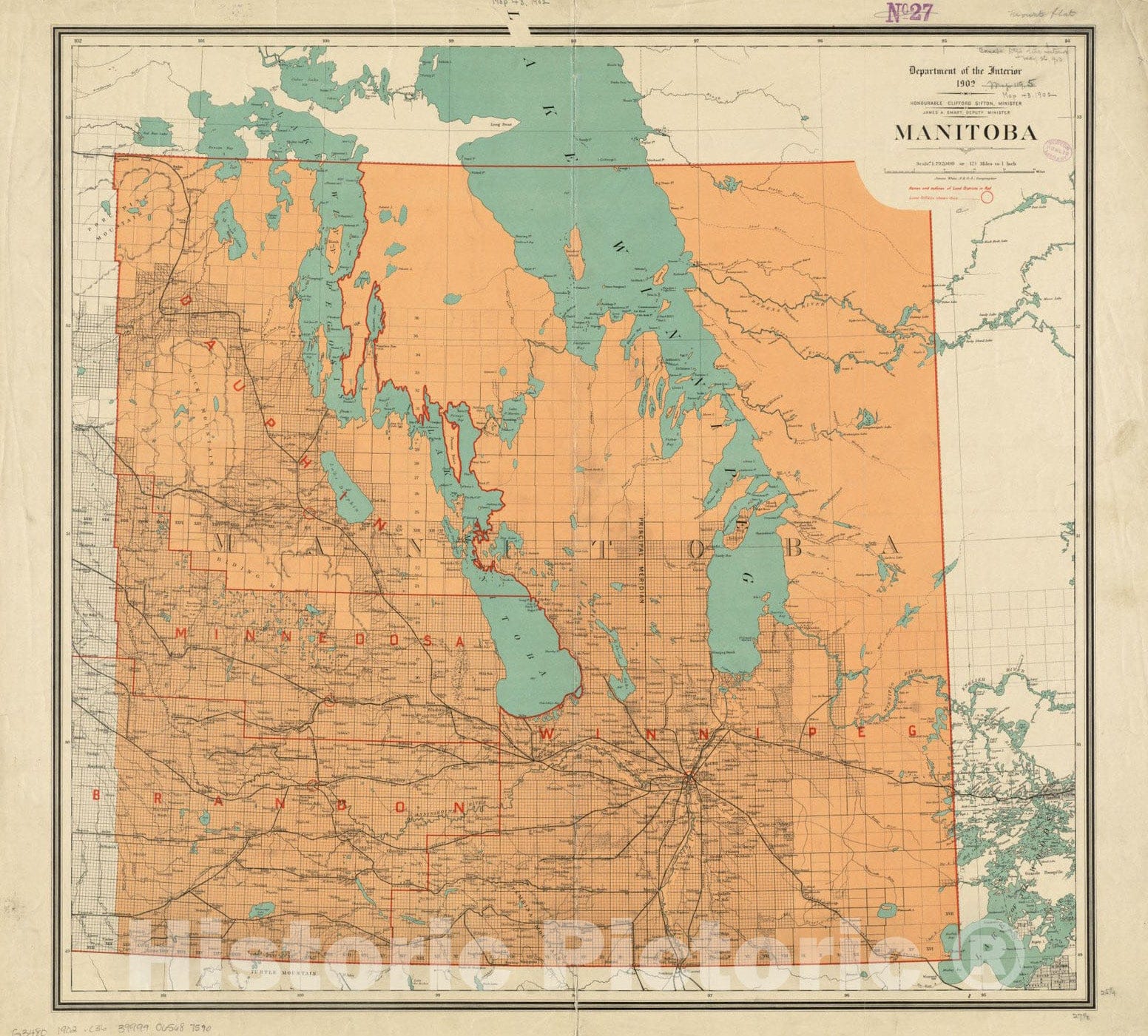 Historical Map, 1902 Manitoba, Vintage Wall Art