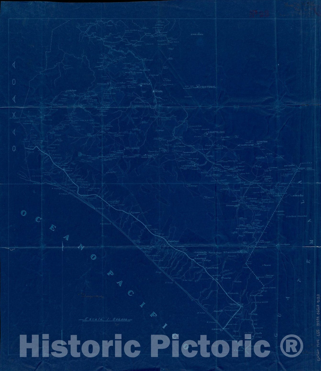 Historical Map, 1900-1914 [Chiapas], Vintage Wall Art