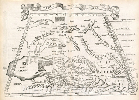 Historical Map, 1525 Tabula VII Asiae, Vintage Wall Art